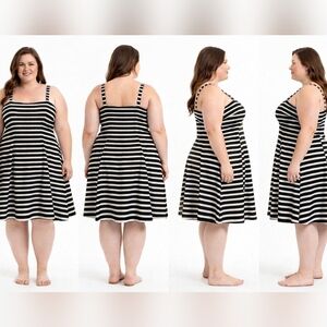 White Birch Striped Black and White Woman's Dress